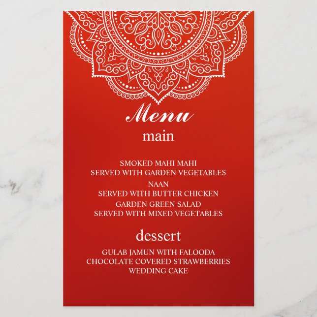 Lámina Boda hindú Paisley, un crimson elegante (Anverso)