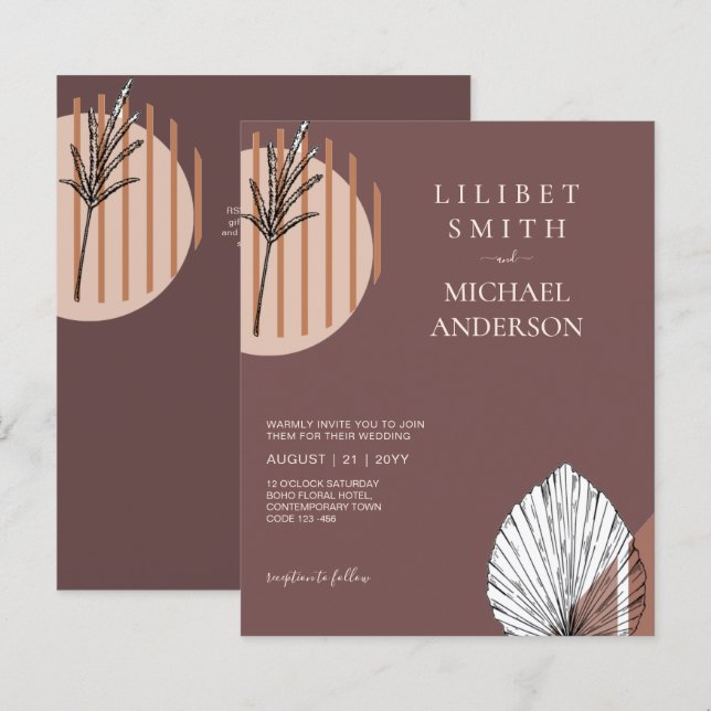 Lámina Boda japonés Escandinavia Resumen geométrico (Anverso / Reverso)