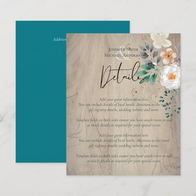 Lámina Boda Jardín de flores silvestres de primavera del  (Anverso / Reverso)