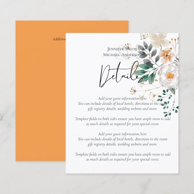 Lámina Boda Jardín de flores silvestres de primavera del  (Anverso / Reverso)