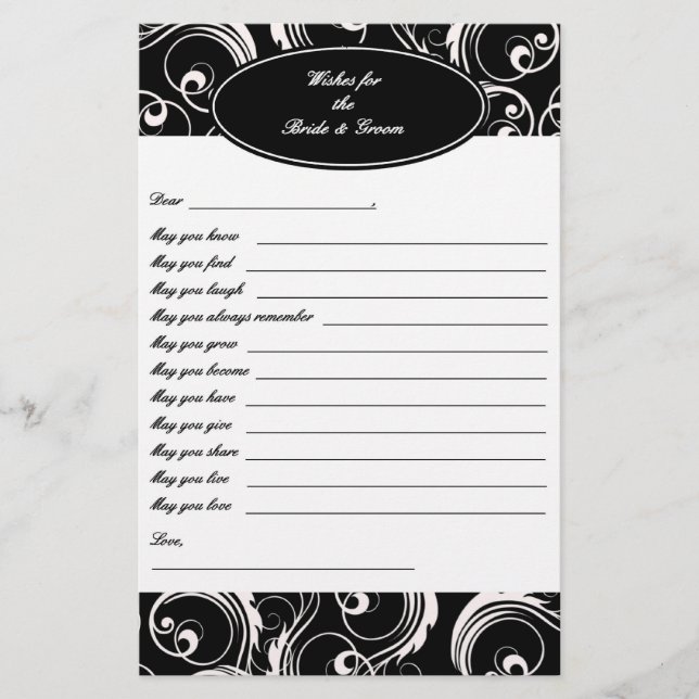 Lámina Boda Keepsake - Deseos de novia y novio (Anverso)