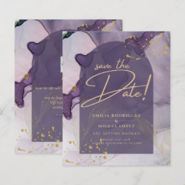 Lámina Boda LeahG Ink Ombre Purple Lavender Gold