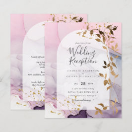 Lámina Boda LeahG Ink Ombre Púrpura Rosa Oro