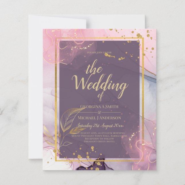 Lámina Boda LeahG® Lavender INK Mauve Purple Gold (Anverso)