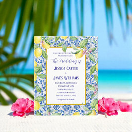 Lámina Boda mediterráneo de lemones de azulejos portugues
