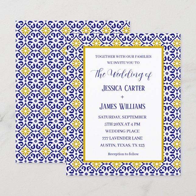 Lámina Boda mediterráneo de mosaicos rusos portugueses (Anverso / Reverso)