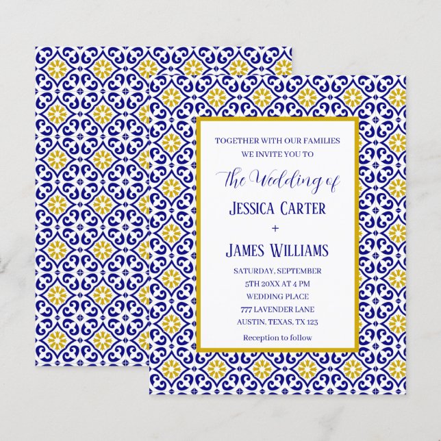 Lámina Boda mediterráneo de mosaicos rusos portugueses (Anverso / Reverso)