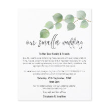Boda menor de presupuesto Invitación Eucalyptus
