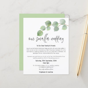 Lámina Boda menor de presupuesto Invitación Eucalyptus