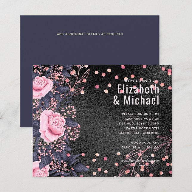 Lámina Boda metálico Rosegold Aspecto Purpurina (Anverso / Reverso)