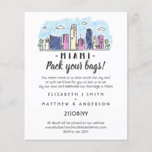 Lámina BODA MIAMI Destino a mano Moderno