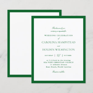 Lámina Boda minimalista moderna elegante verde y blanco