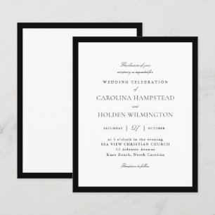 Lámina Boda Minimalista Moderna y Elegante en Blanco y Ne