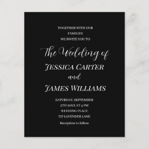 Lámina Boda Minimalista simple y elegante blanco y negro