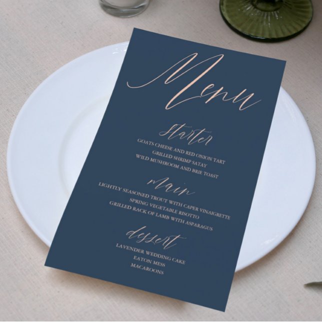 Lámina Boda moderna azul y rosa oro (Subido por el creador)
