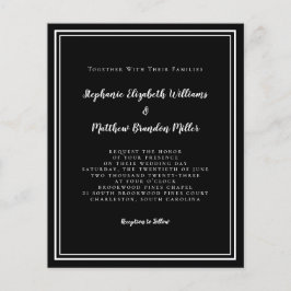 Lámina Boda Moderna Chic Presupuesto Negro Blanco Invitac