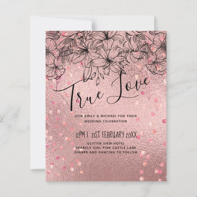 Lámina Boda moderna con presupuesto limitado tendencia or (Anverso)