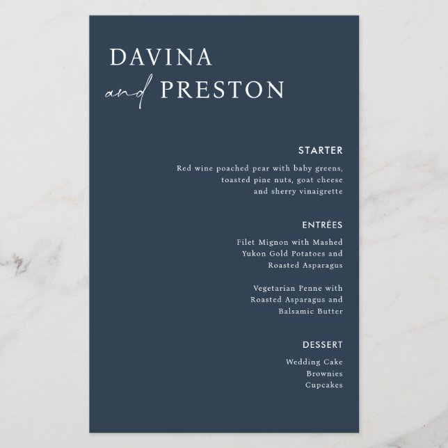 Lámina Boda moderno con escritura caligráfica de marina a (Anverso)