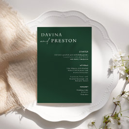 Lámina Boda moderno con guión de caligrafía verde esmeral