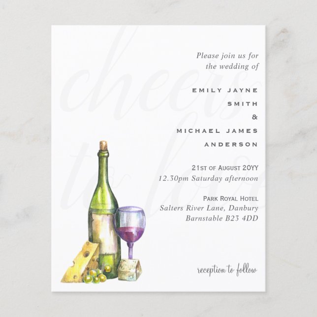 Lámina Boda moderno de quesos de vino a los presupuestos (Anverso)