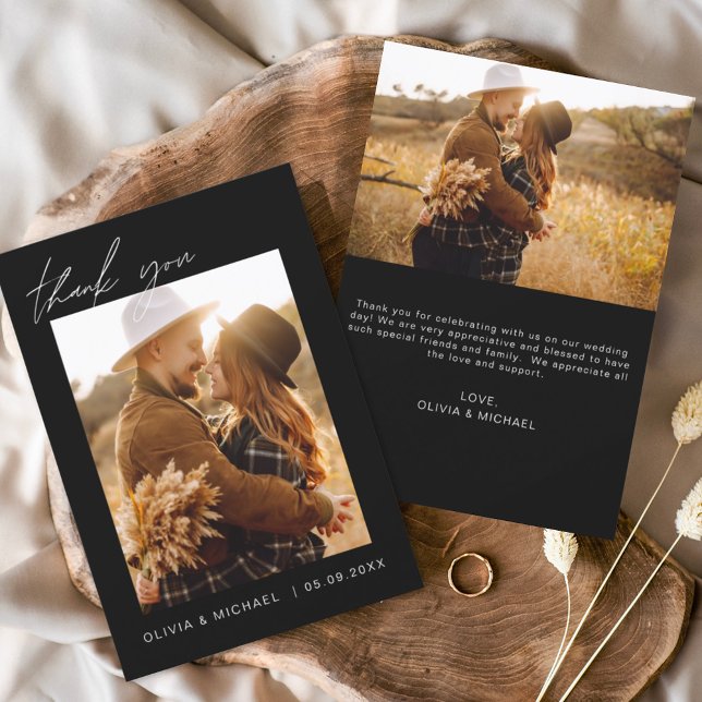 Lámina Boda Negro Boho de presupuesto Gracias Cartas (Subido por el creador)