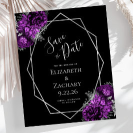 Lámina Boda negro plateado de ciruela púrpura presupuesta