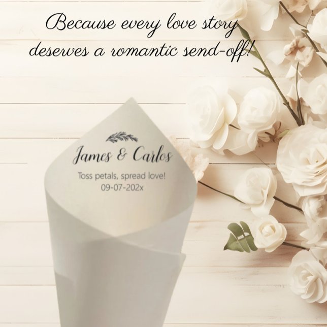 Lámina Boda Petal Cones Titulares de la Ceremonia Confett (wedding petal cones holders, bags for flower confetti, wedding toss cone)