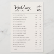 Boda Preguntas sobre juego de zapatos papel rústic
