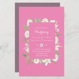 Lámina Boda presupuestal de Mauve Rosa Magnolia invita a 