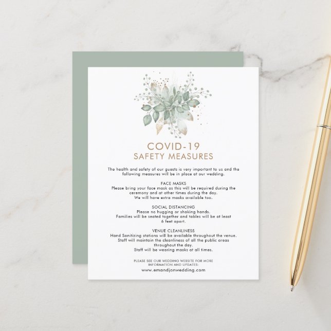 Lámina Boda Presupuestario Covid 19 Gabinete De Foliage D (Anverso/Reverso In Situ)