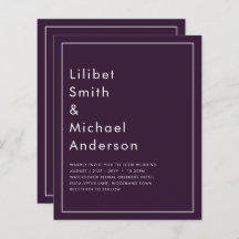 BODA PRESUPUESTARIO PLUM PURPLE Monocromo Simple