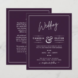 Lámina BODA PRESUPUESTARIO PLUM PURPLE Monocromo Simple