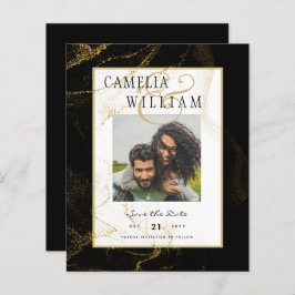 Lámina Boda Purpurina de oro negro moderno