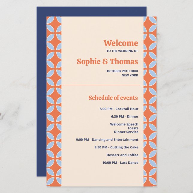 Lámina Boda retro de mediados del siglo (Anverso / Reverso)