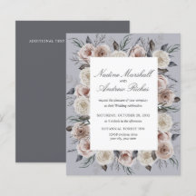 Boda romántica gótica gris rosa polvorienta botáni