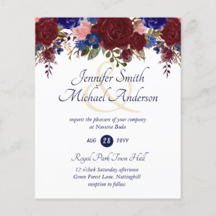 Lámina Boda rosa azul de Nuestra Boda Invitación de Borgo