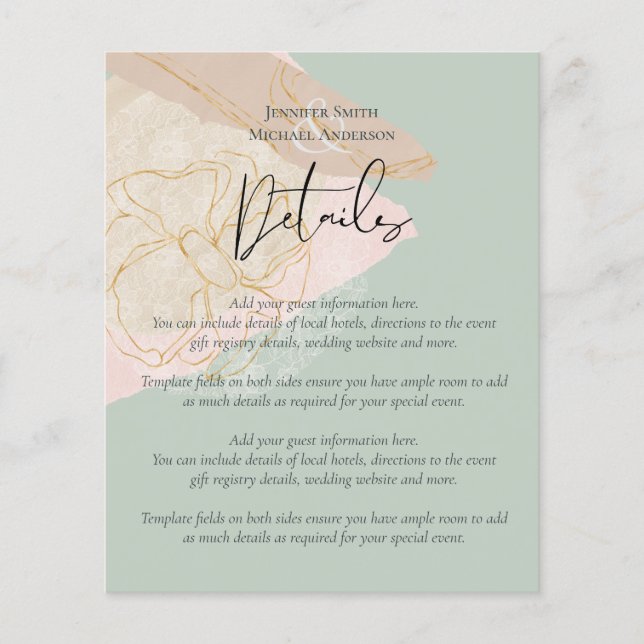 Lámina Boda rosado Rubor Rosa con sabores naturales de la (Anverso)