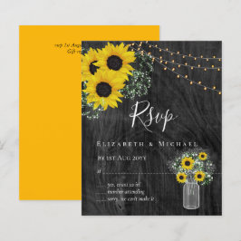 Lámina BODA RSVP de RSVP de SUS girasoles rusos
