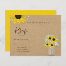 BODA RSVP de RSVP de SUS girasoles rusos