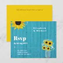 Boda RSVP Rustic Sunflowers