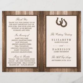 Lámina Boda Rústica Campestre de Herradura y Madera Marró