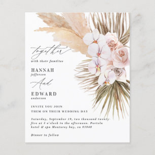 Lámina boda rústico de orquídeas de pasto de pasto