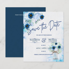 Lámina Boda Rústico Floral Azul de la Marina de Presupues