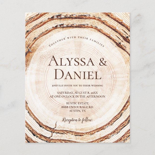 Lámina Boda Rústico Presupuestario Personalizado de Grano (Anverso)
