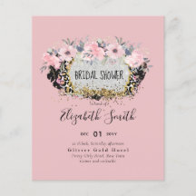 BODA - Silver Rosegold Floral Girly Purpurina