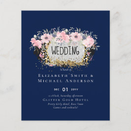 Lámina BODA - Silver Rosegold Floral Girly Purpurina