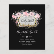 BODA - Silver Rosegold Floral Girly Purpurina