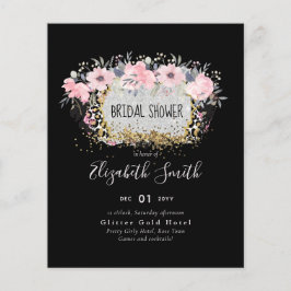Lámina BODA - Silver Rosegold Floral Girly Purpurina
