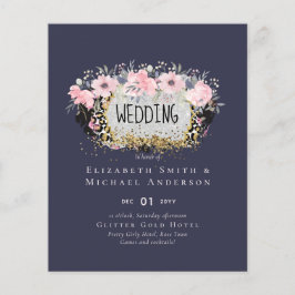 Lámina BODA - Silver Rosegold Floral Girly Purpurina