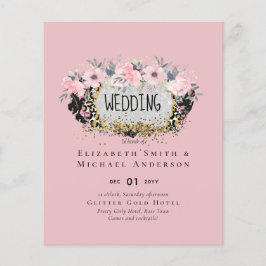 Lámina BODA - Silver Rosegold Floral Girly Purpurina